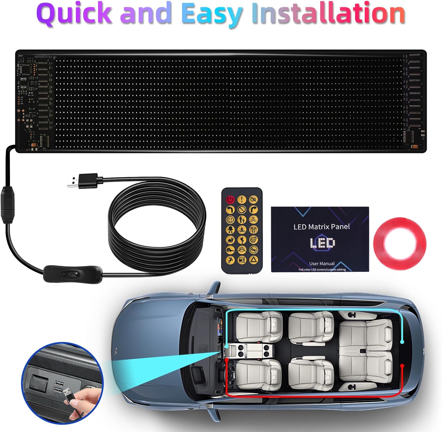 LED Matrix Display Panel - Car Sign
