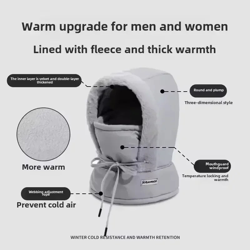 Winter Down Hood Hat & Hooded Scarf