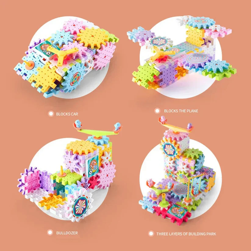 Electric Building Block Gear Toy Set